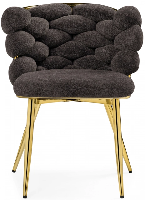 Стул Rendi, дизайнерский, мягкий, gold / gray
