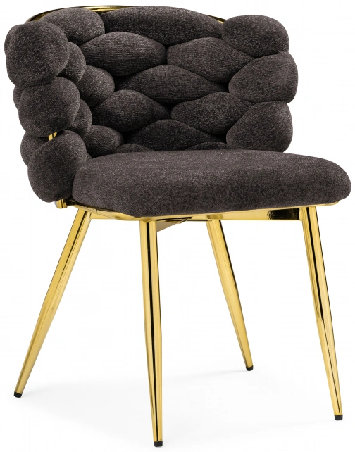 Стул Rendi, дизайнерский, мягкий, gold / gray