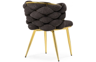 Стул Rendi, дизайнерский, мягкий, gold / gray