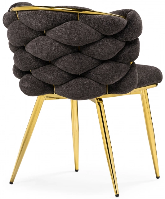 Стул Rendi, дизайнерский, мягкий, gold / gray