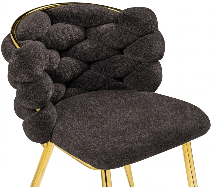 Стул Rendi, дизайнерский, мягкий, gold / gray
