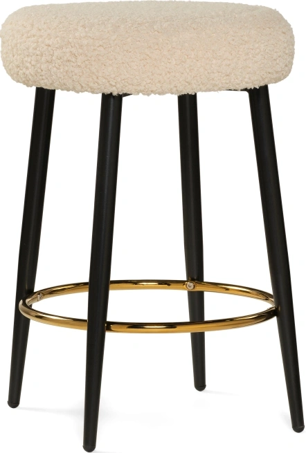 Полубарный табурет Plato, букле белый