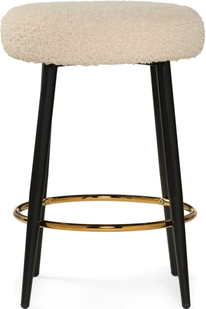 Полубарный табурет Plato, букле белый