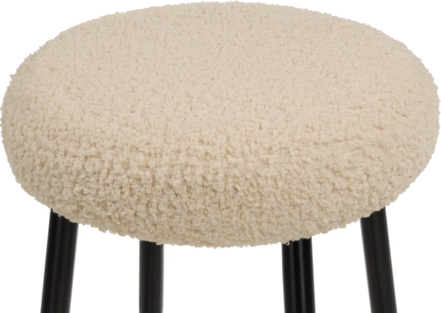 Полубарный табурет Plato, букле белый