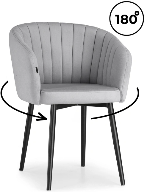 Стул Моншау, крутящийся 180, velutto 52 / чёрный