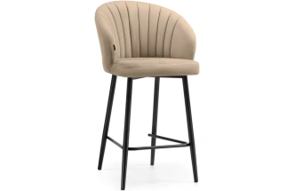Полубарный стул Бэнбу, велюр бежевый velutto 05 / черный