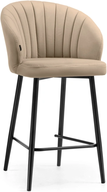 Полубарный стул Бэнбу, велюр бежевый velutto 05 / черный