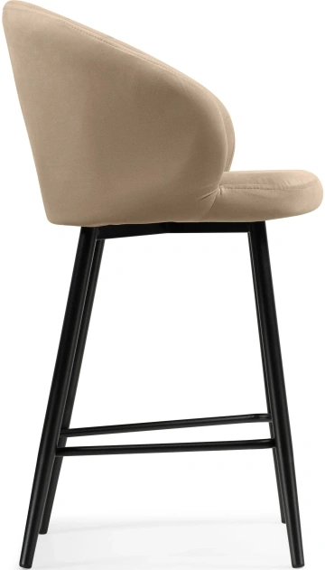 Полубарный стул Бэнбу, велюр бежевый velutto 05 / черный