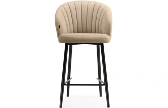 Полубарный стул Бэнбу, велюр бежевый velutto 05 / черный