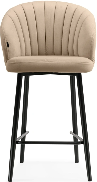 Полубарный стул Бэнбу, велюр бежевый velutto 05 / черный