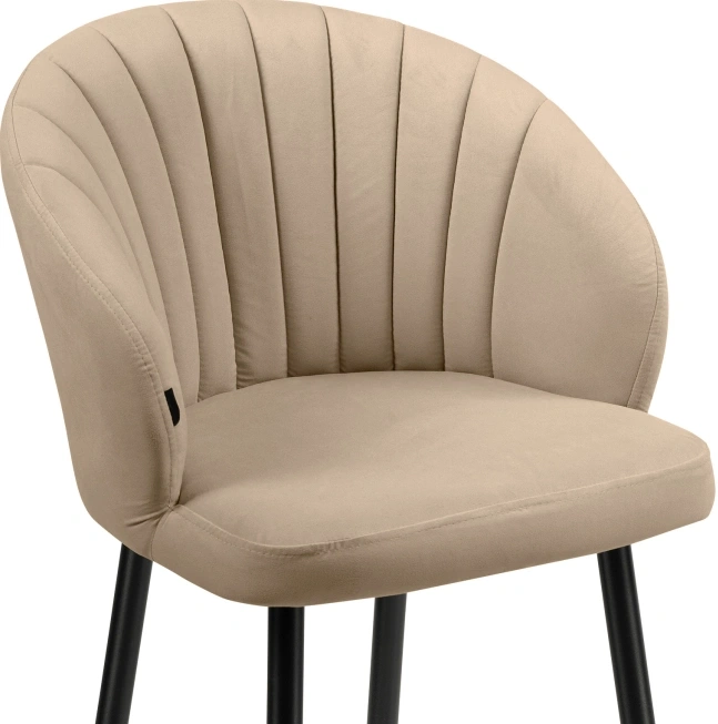 Полубарный стул Бэнбу, велюр бежевый velutto 05 / черный