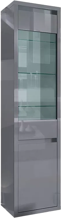Шкаф со стеклом Норден, Серый глянец