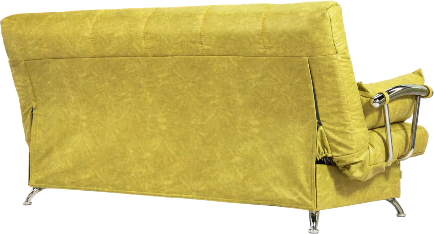 Диван прямой Финка Хром, ткань Плутон 48 (горчично-желтый)