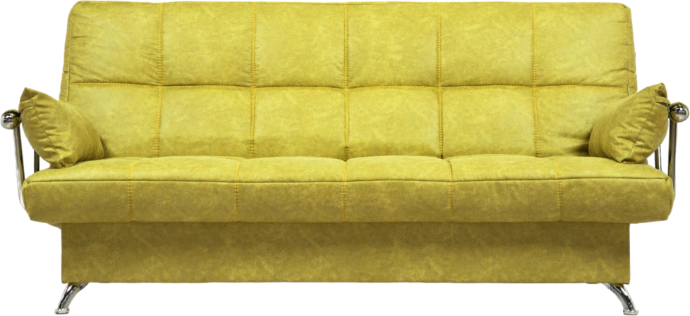 Диван прямой Финка Хром, ткань Плутон 48 (горчично-желтый)