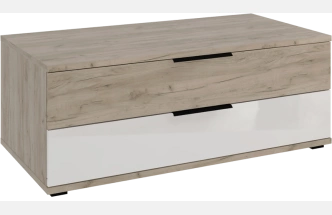 Тумба под ТВ Альянс, 2 ящика, 119x45x59, Дуб крафт / Белый глянец