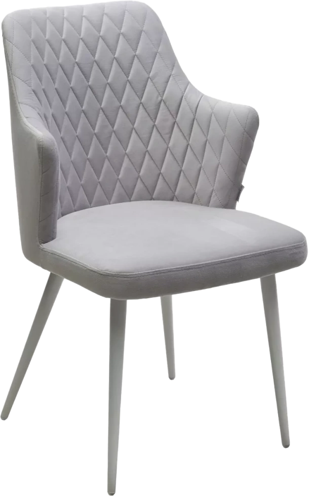 Стул Herman, поворотный, BM-4 светло-серый, велюр, белый каркас