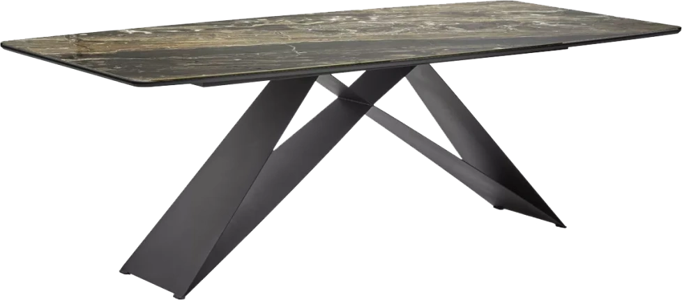 Кухонный стол Марсель 220, Ritcher Dove Amadeus, керамика, Черный каркас