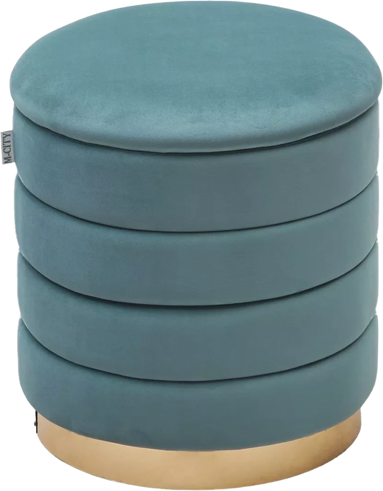 Пуф Фред, бирюзовый BM-88, велюр / золотой каркас