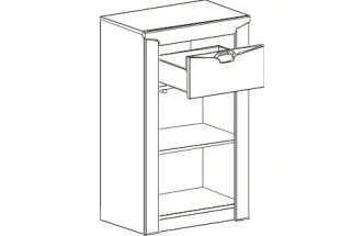 Тумба для обуви Соренто, с дверцей и ящиком, дуб бонифаций
