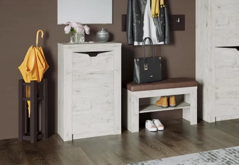 Тумба для обуви Соренто, с дверцей и ящиком, дуб бонифаций