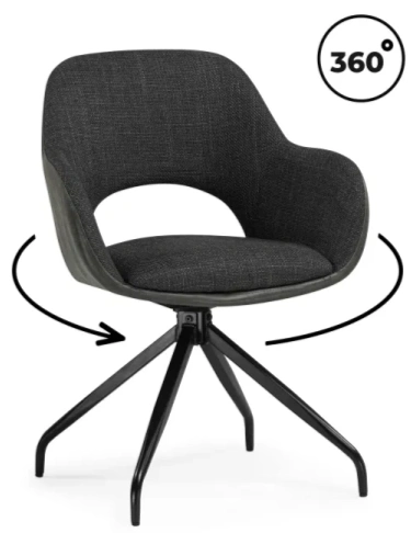 Стул Memfis, поворотный, графит / чёрный