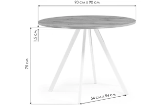 Кухонный стол Баргел, 90x90x75, дуб делано / черный