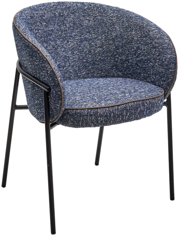 Стул Gust, мягкий, стальной синий Topic 330 / черный каркас