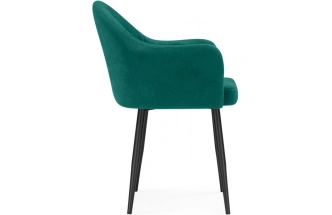 Стул Морено, мягкий, с подлокотниками, velutto 33 / черный