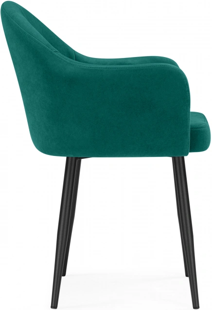 Стул Морено, мягкий, с подлокотниками, velutto 33 / черный