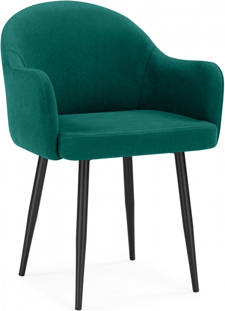 Стул Морено, мягкий, с подлокотниками, velutto 33 / черный