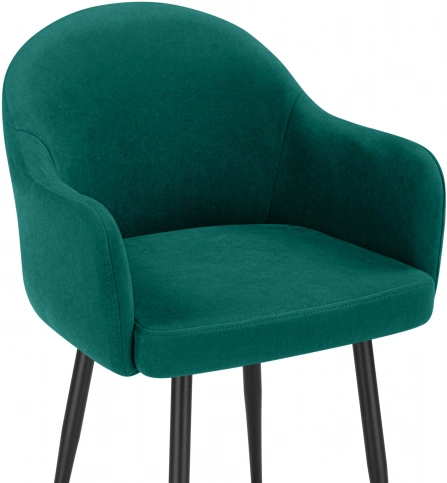 Стул Морено, мягкий, с подлокотниками, velutto 33 / черный