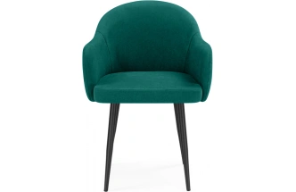 Стул Морено, мягкий, с подлокотниками, velutto 33 / черный