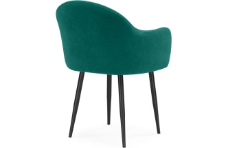 Стул Морено, мягкий, с подлокотниками, velutto 33 / черный