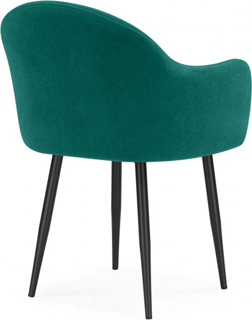 Стул Морено, мягкий, с подлокотниками, velutto 33 / черный