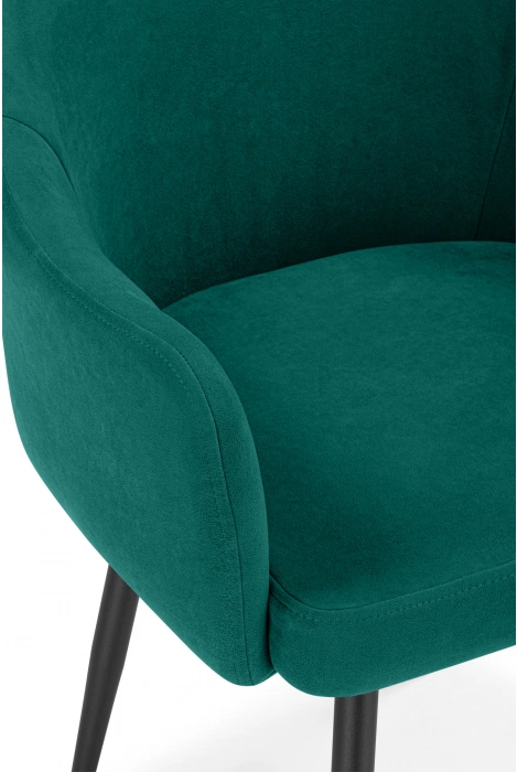 Стул Морено, мягкий, с подлокотниками, velutto 33 / черный