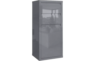 Комод Норден, с двумя ящиками и дверью, Серый глянец