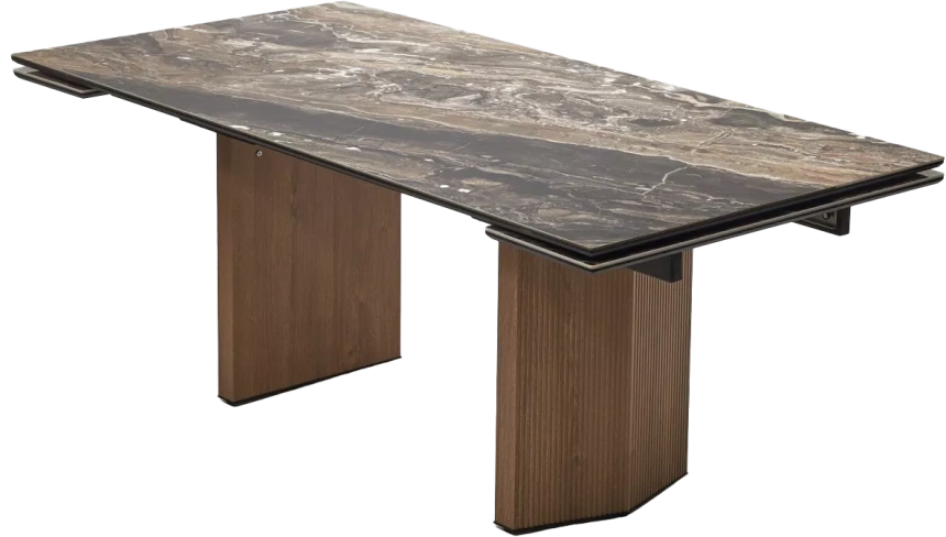 Кухонный стол раздвижной Моцарт 200, Amadeus Polished, керамика, Дуб монтана
