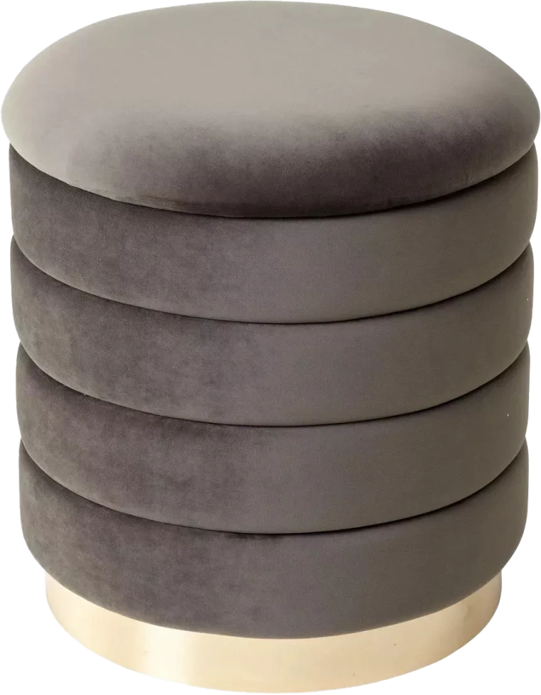 Пуф Фред, графит #14, велюр / золотой каркас