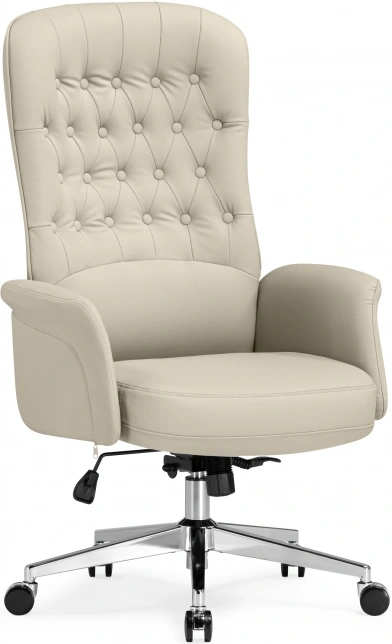 Кресло руководителя Oxford, экокожа слоновая кость