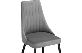 Стул Кора, мягкий, темно-серый / черный