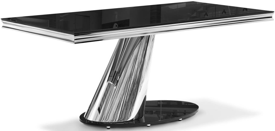 Обеденный стол Kolonel, 180х90х76, стекло, черный