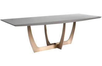 Обеденный стол Space L, МДФ, серый / золотой