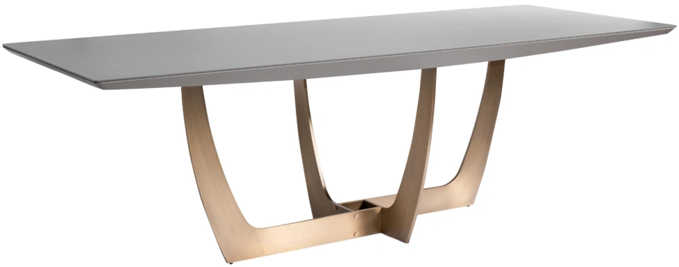 Обеденный стол Space L, МДФ, серый / золотой