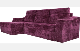 Диван угловой Бруно, Plush rose wood, ткань белая, угол левый