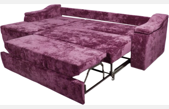 Диван угловой Бруно, Plush rose wood, ткань белая, угол левый