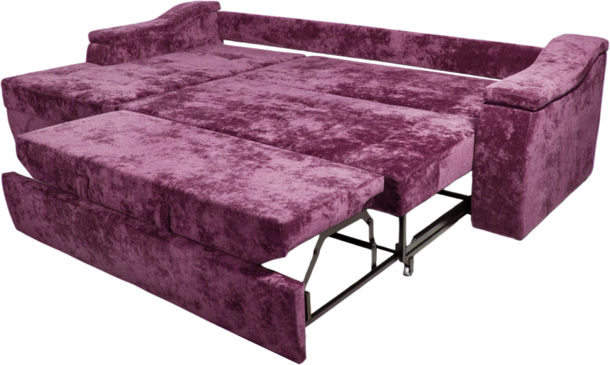 Диван угловой Бруно, Plush rose wood, ткань белая, угол левый