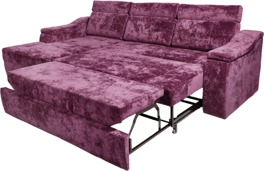 Диван угловой Бруно, Plush rose wood, ткань белая, угол левый