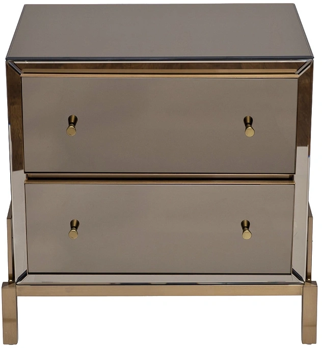 Тумба прикроватная KFG170, с ящиками, зеркальная