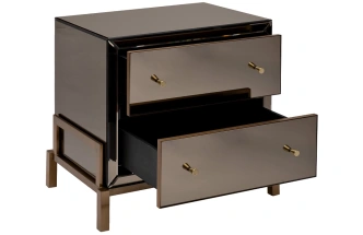 Тумба прикроватная KFG170, с ящиками, зеркальная