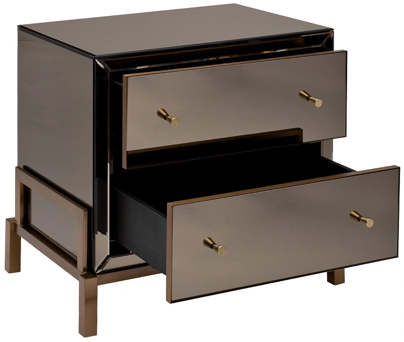 Тумба прикроватная KFG170, с ящиками, зеркальная